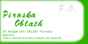 piroska oblath business card